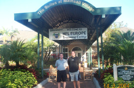 Kaschu and Stefan in front of the team hotel