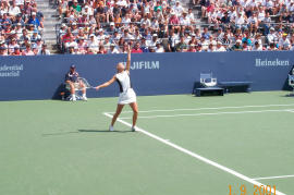 US Open - Anke Huber serving